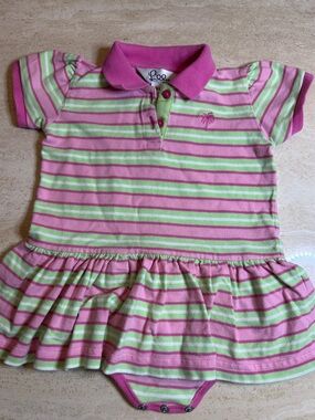 Lilly Pulitzer Pink and Green Striped Polo Dress